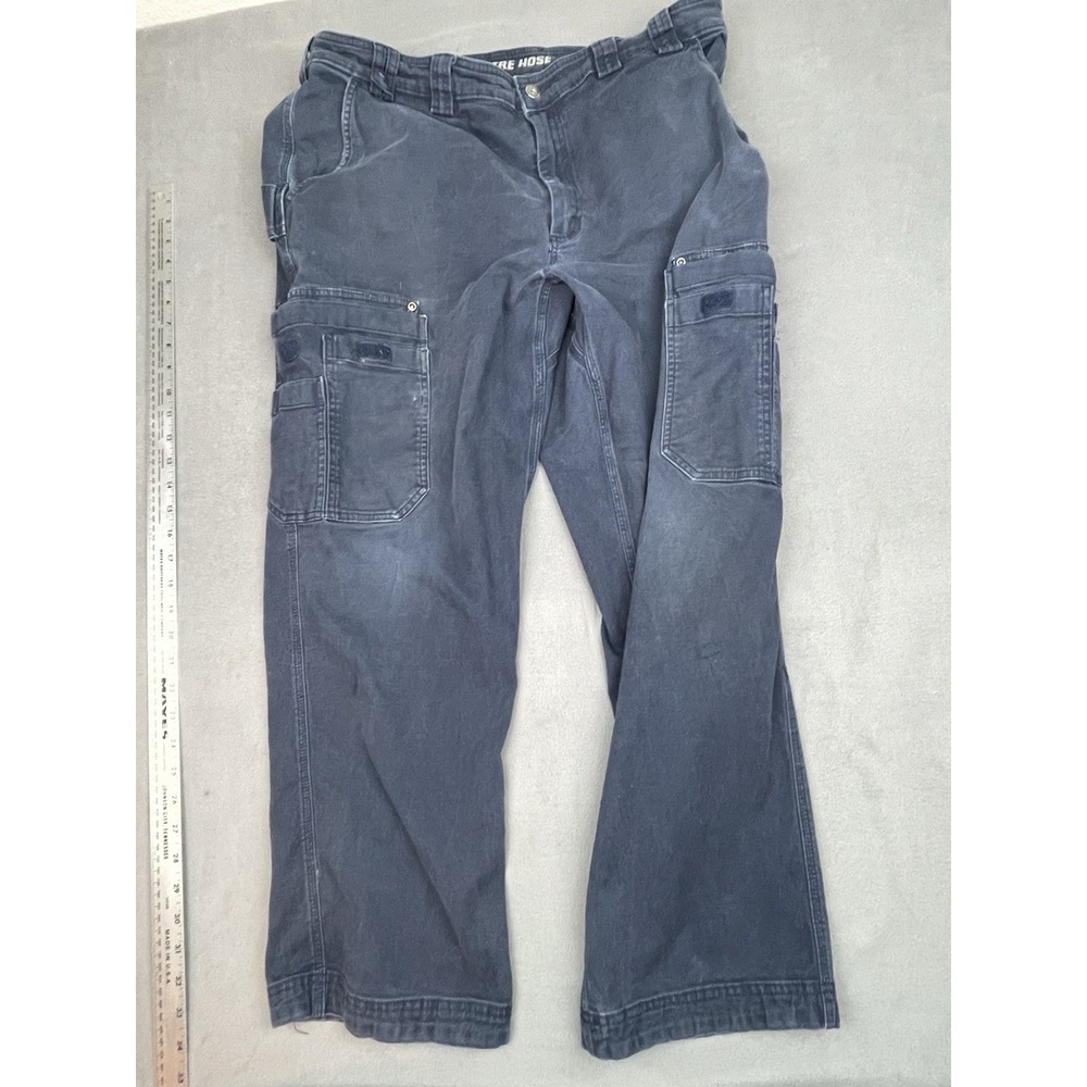 Duluth Work Pants Mens 36‎ 28 Blue Cargo Durable Workwear Carpenter Trousers